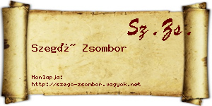 Szegő Zsombor névjegykártya